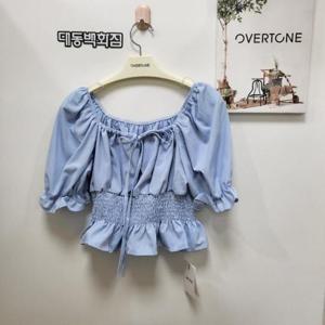 오버톤 DP01 허리스모킹블라우스 KBSH707
