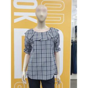 뱅뱅 세이브존02 여성여름체크반팔 블라우스 NSJ308