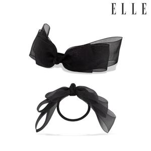 엘르헤어 블랙 리본 헤어슈슈 ELSC006