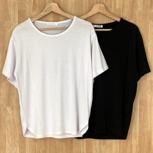 빅사이즈사랑해요 S100L405 클립실키절개라인반팔티 RD