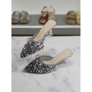 한슈 세이브존03 프린 스팽글 스틸레토 미들 뮬힐 7.5cm SAVHS81188-12os