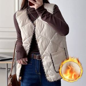 [로아리빙]여자 패딩 경량 누빔 조끼 다이아몬드 퀼팅 베스트