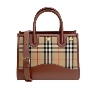 [버버리] 빈티지 체크 베이비 타이틀백/브라운/80754241