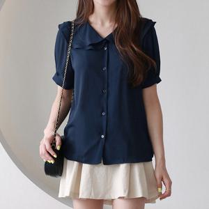 [한정/특가] 프릴 카라 반팔 블라우스_O2406BL089B_H