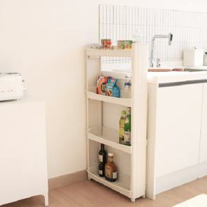 데코즈인 이동식 트롤리 틈새 수납 선반  4단