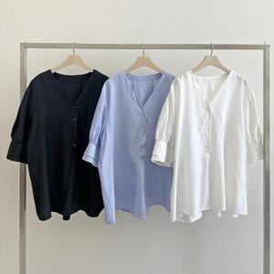 빅사이즈사랑해요 S193L406 엘리스이중프릴블라우스 SM