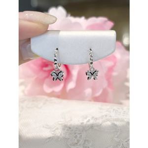 미니골드 14k 블링나비 화이트골드 귀걸이 EONM4127