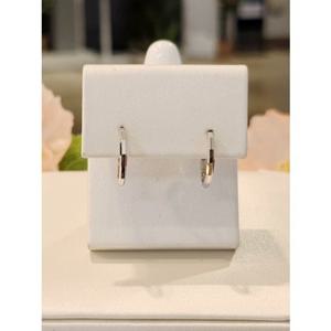 미니골드 14K 렉탱글컷팅 링 귀걸이 ECPM4025 (화이트골드)