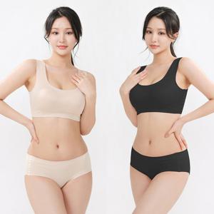 판도라by비비안 노와이어 심리스 스포츠 브라 팬티 세트 PBR7112S