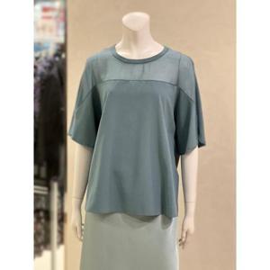 벨리시앙 세이브존01 핫픽스 라운드넥 배색  블라우스(2color) BL2302