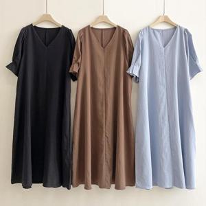 빅사이즈사랑해요 S405L407 튤립소매브이넥원피스 SM