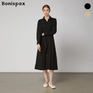 [보니스팍스(여성의류)]카라넥 심플 스트랩 버튼업 원피스 (XO7OP026M0)