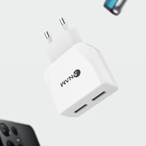 아남 2.1A USB 2포트 충전기 화이트 고속 가정용 멀티 어댑터