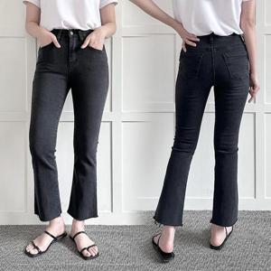 빅사이즈빈티지 P725L407 쫀쫀스판컷팅부츠블랙진 LO