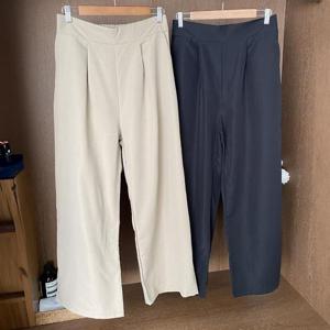 빅사이즈정장바지 S486L407 플랩백밴딩와이드팬츠 YP