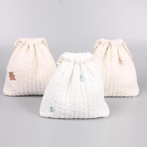 순면 누빔 원단 복조리 형태 기저귀 파우치 다용도백