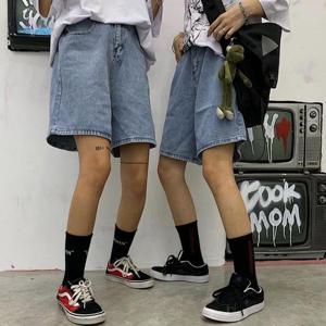 베이직 허리 뒷밴딩 데님 반바지 USD-400