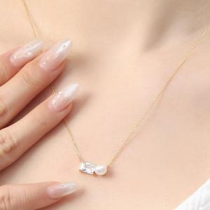 비쥬홀릭 실버925 골드도금 진주 체인 여성 목걸이