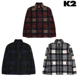 K2 남성 비숑 체크 패턴 플리스 자켓 KMU23160AS