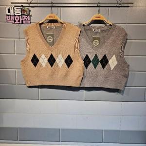 유솔대동백화점 DP01 아가일 크롭조끼 ULVK24852