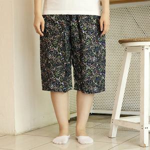 여성 편한 여름 인견 8부 꽃무늬 파자마 잠옷 바지 하의