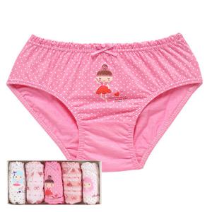 P19FW22603 에코키즈 여아동 순면 무형광 삼각팬티5매