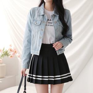 [올리비에스클로젯]유니크 워싱 크롭 데님 자켓_O2308JK078C