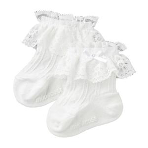 [미키하우스] MH 여아 화이트 리본 레이스 양말 11O909601