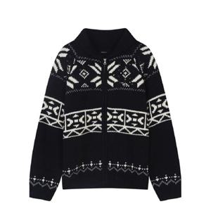 [버커루]여성 코위찬 패턴 니트 가디건 B244KC850P