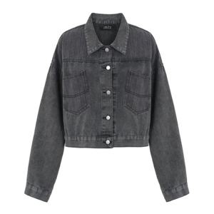 [에이비에프지]패턴 포인트 루즈핏 숏 데님 재킷 APY4HJ34J