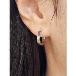 미니골드 실버 스퀘어컷팅 링귀걸이 ERIM1009