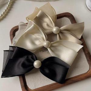 라이니 레이어드 2단 왕리본 자동핀 헤어핀 머리핀