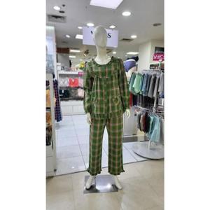 비너스슈 세이브존08 선염체크 면기모 커플파자마 YPA6331W(GR)