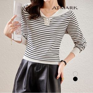 ATMARK 세일러단가라버튼넥니트_AA49KN019G