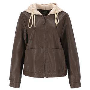 [에이비에프지]후드 레이어드 스타일 레더 재킷APY4HL02J