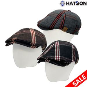 [햇츠온]남성 겨울모자 피에르가르뎅 기모안감 체크 밴딩 헌팅캡 CP23-701