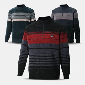 [아즈바이]남성 기모 벨로아 반집업 니트 티셔츠 YDNT02 겨울