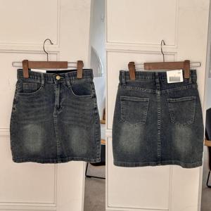 빅사이즈데님스커트 S992L410 캣샌드워싱청치마바지 CA