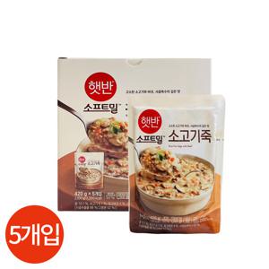 CJ 햇반 소프트밀 소고기죽 420g x 5개