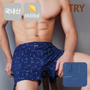 트라이 남성 나염 모달 남자사각트렁크팬티 속옷(택1)