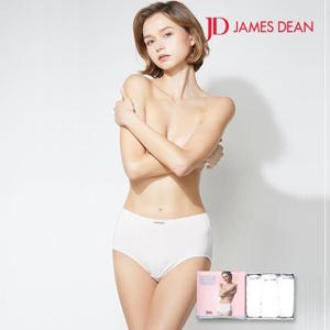 제임스딘 여성 속옷 베이직 맥시 화이트 면팬티 3매