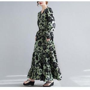 F7940 2컬러 플라워 프린팅 반팔원피스 맥시 롱원피스