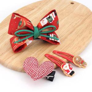 [아랑로랑] 크리스마스 큐티 리본 헤어핀 4종세트