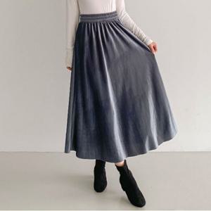 훌 벨벳 A라인 롱스커트_FF3SR001