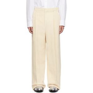 25 FW 질샌더 남성 베이지 플리츠 슬랙스 242249M191037