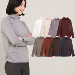 애비뉴투지 엄마옷 뉴트럴 면 스판 반폴라 봄가을 티셔츠 A09141