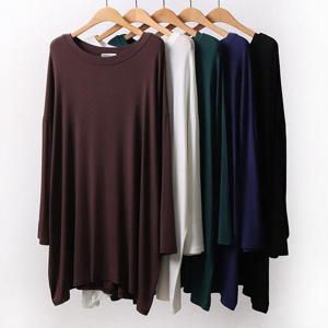 빅사이즈무지티 A329L411 언발플레어레이온긴팔 RA