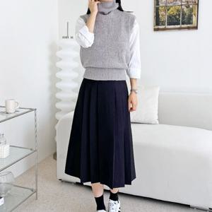 [리빌모아]여자 포근 꽈배기 터틀넥 니트 조끼 DJW-VEA-SCAT1067