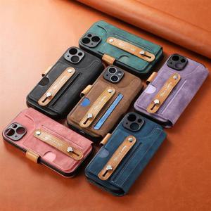 아이폰XS맥스 가죽 핸드스트랩 거치대 지갑 핸드폰 케이스