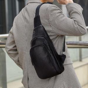 [프롬슈] 가죽 2단 지퍼 웨이스트백 여행 슬링백 가방